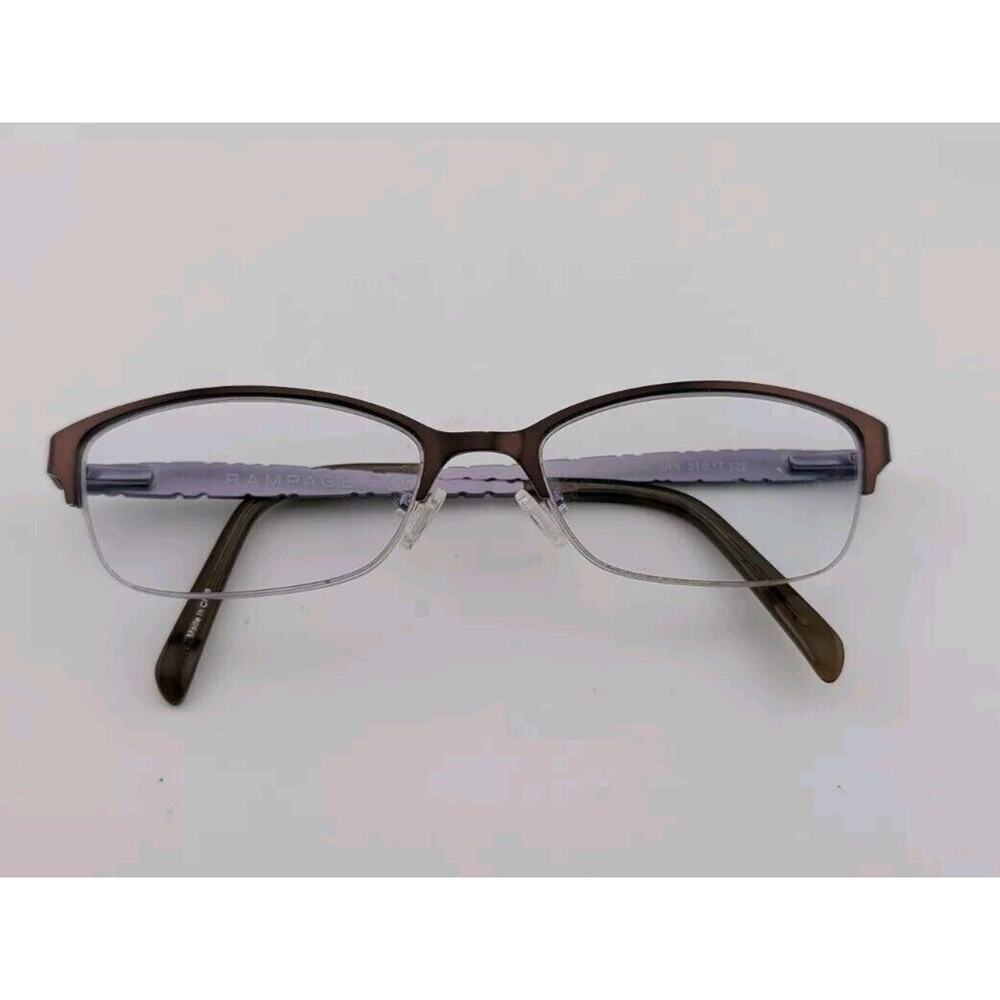 Rampage Purple Brown Metal Frame Glasses Half Rim Frames Y2k Thin R174 Brn